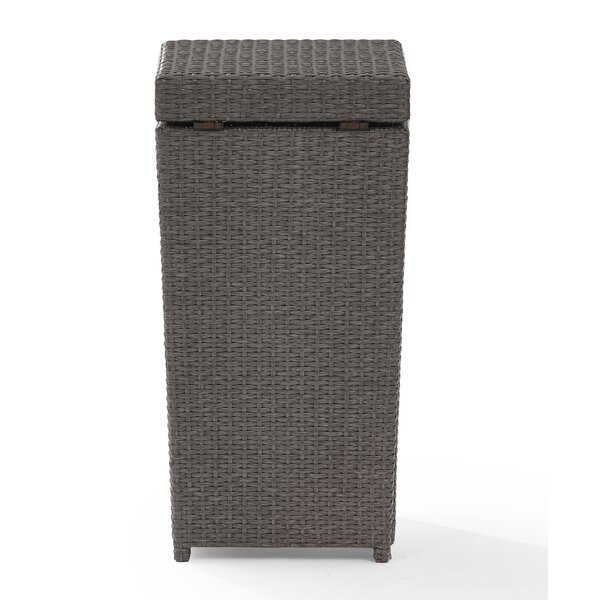 Latitude Run Adelita Gallons Wicker Rattan Manual Lift Trash Can